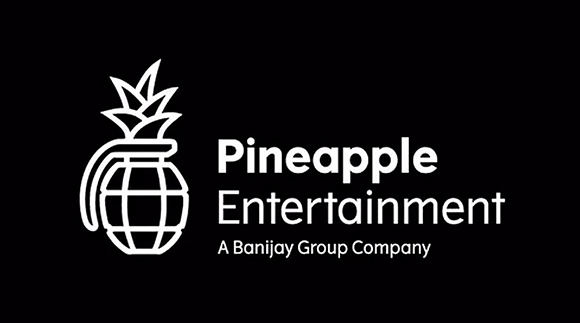 White Pineapple Entertainment logo featuring a stylized pineapple icon on a black background.