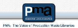 PMA logo with the text Production Music Association and the slogan PMA: The Voice of Production Music Libraries.