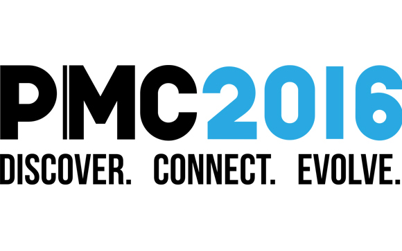 PMC 2016 logo in black and blue with the tagline DISCOVER. CONNECT. EVOLVE.