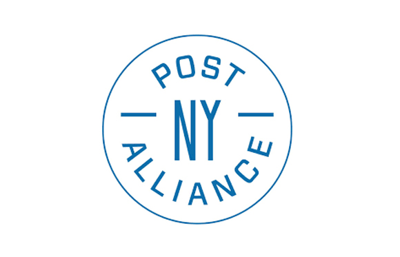 Blue circular logo with the text POST NY ALLIANCE.