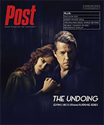 A man and woman embrace on the cover of Post magazine, promoting the HBO series "The Undoing."