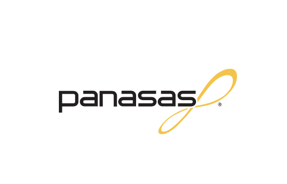 Panasas logo with black lowercase text and a yellow swoosh symbol.