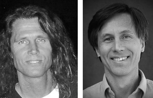 Two black and white headshots of men side by side.