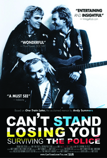 Movie poster featuring three men in a black and white portrait with various critical reviews and title text.