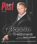Daniel Craig in a tuxedo, looking intently at the camera, on the cover of Post Magazine.