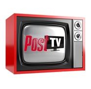 A red retro television set with the words 'Post TV' displayed on the screen.
