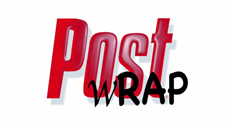 Red stylized text reading 'Post' with black handwritten-style text reading 'WRAP' overlapping the bottom.