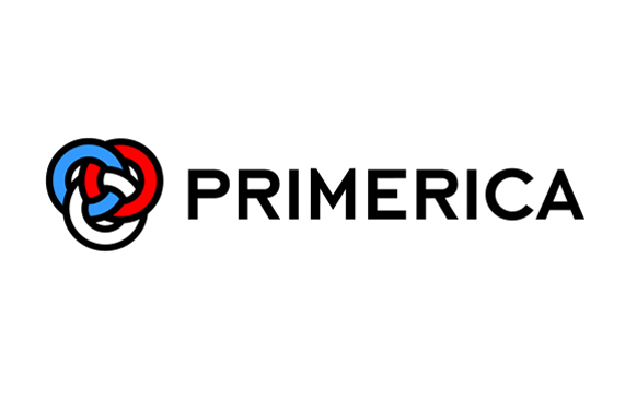 Primerica logo featuring three interlocking rings in blue, red, and white next to the word PRIMERICA.