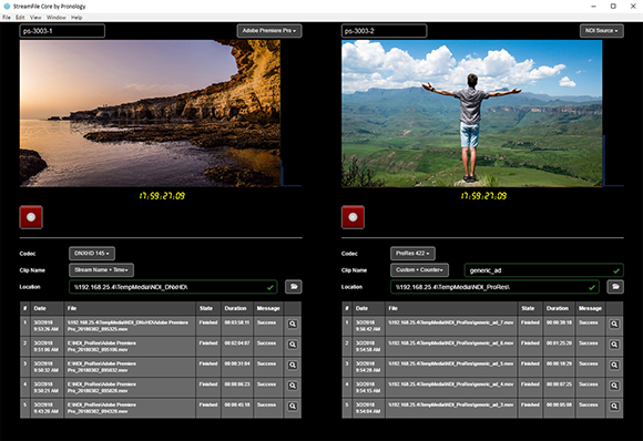 Software interface showing a coastal landscape on the left and a man with arms outstretched on the right.
