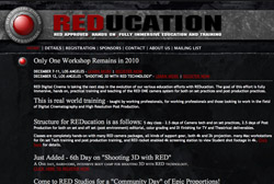 Website banner for REDucation featuring a red logo and text about immersive education and training.