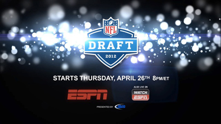 Graphic for the 2012 NFL Draft starting Thursday, April 26th at 8PM/ET on ESPN.