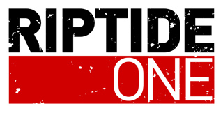 Black text reading RIPTIDE above a red rectangle containing the white text ONE.