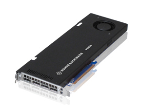 A black Rohde & Schwarz P9000 electronic module with various ports and a cooling fan.
