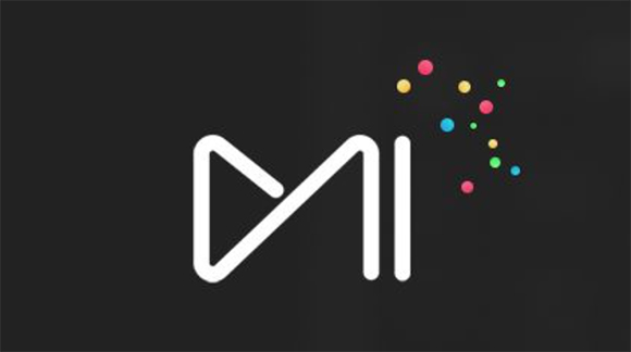 White stylized logo resembling the letters 'M' and 'I' with scattered colorful dots on a dark gray background.