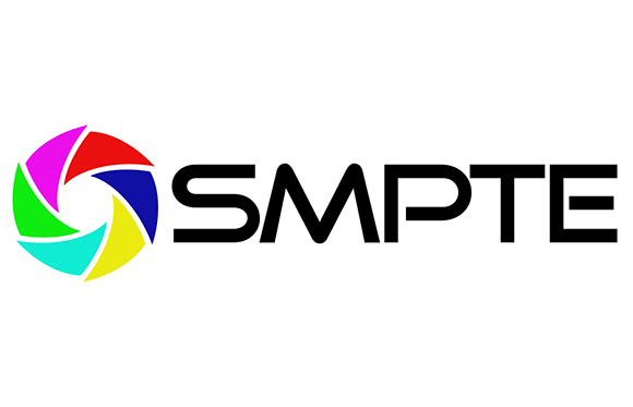 SMPTE logo featuring a multi-colored circular aperture icon next to the acronym in black capital letters.