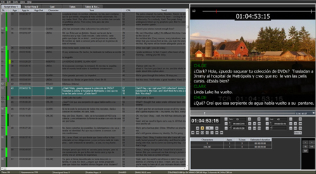 A video editing software interface with a multi-track timeline and a preview window showing a landscape.