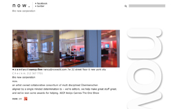 Website interface for the new corporation featuring a wide interior office shot and large stylized text.