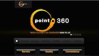 Point 360 logo with a yellow circular graphic on a black background.