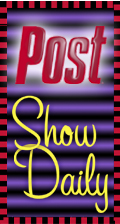 Red 'Post' text above yellow 'Show Daily' script on a purple wavy background with a red and black border.