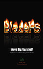 The word Blazers in large, flaming letters against a black background with a reflection below.