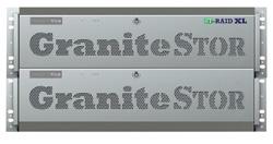 Two silver GraniteStor server units stacked on top of each other.