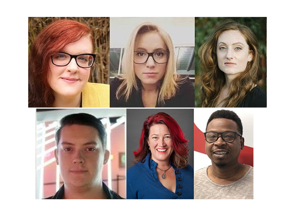 A grid of six individual portrait headshots of different people.