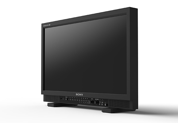 A black Sony television with a thick frame and control buttons on the bottom bezel.