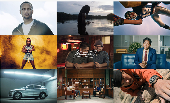 A collage featuring a man, a person in water, an athlete, people at a bar, a man in a suit, a car, and a climber.