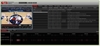 A dark-themed software interface featuring a video player window and data tables.