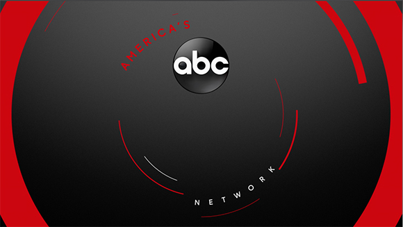 ABC logo centered on a dark gray background with red circular accents and the text America's Network.