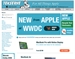 MacRumors website homepage featuring a blue banner for Apple WWDC.