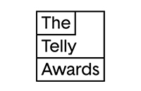 Black text reading 'The Telly Awards' arranged in three stacked rectangular boxes.
