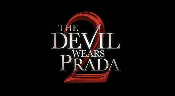 Stylized silver text 'THE DEVIL WEARS PRADA' overlaid on a large, metallic red number 2.