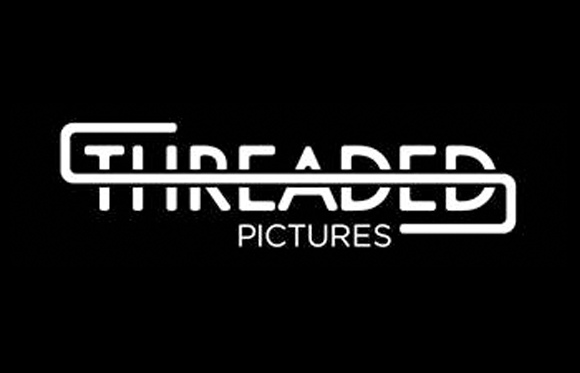 White stylized text reading 'THREADED PICTURES' with a continuous line looping through the letters.
