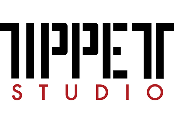 Black stylized text reading 'PUPPET' above red text reading 'STUDIO' on a white background.
