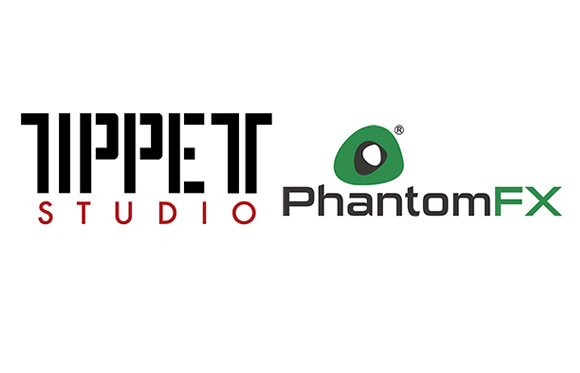 Logos for Tippett Studio and PhantomFX on a white background.