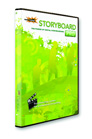 A green and white software box for Storyboard, featuring silhouettes of people and a film clapperboard.