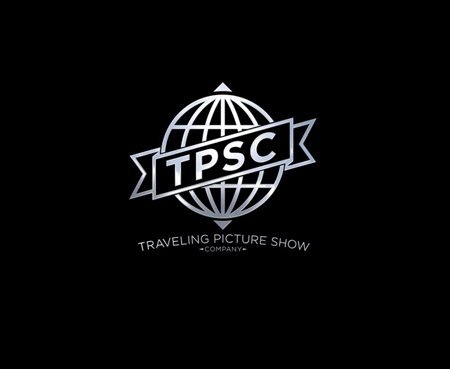 Silver logo of a globe with a banner reading TPSC on a black background.
