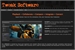 Dark website interface for Twink Software featuring a navigation menu and a featured image of a robotic figure.