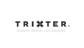 Black Trixter logo with city names Munich, Berlin, and Los Angeles below it on a white background.