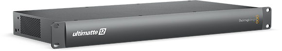 A black rack-mountable Ultimatte 12 hardware unit with silver accents and branding.