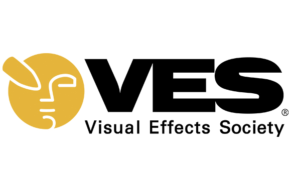 Logo for the Visual Effects Society featuring a yellow circular face icon and bold black text.