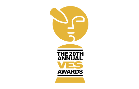 Gold stylized face icon above text reading THE 20TH ANNUAL VES AWARDS.