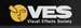 VES logo featuring a yellow stylized face icon and white text on a black background.