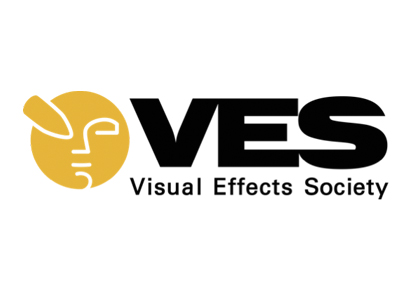 Yellow circular icon with a stylized face next to the black text VES and Visual Effects Society.