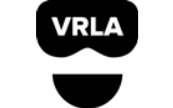 Black stylized mask icon with the text VRLA in white capital letters.