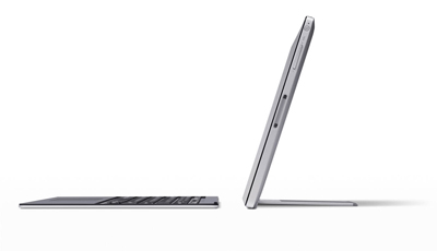 A silver laptop shown both flat and propped up at an angle on a white background.