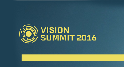 Yellow Vision Summit 2016 logo with a circular graphic on a dark blue background.