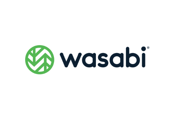 Green circular icon with leaf patterns next to the word wasabi in dark navy lowercase letters.