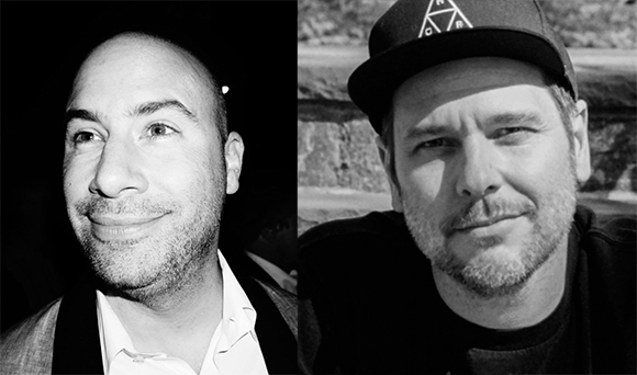 Two black and white close-up portraits of men looking toward the camera.